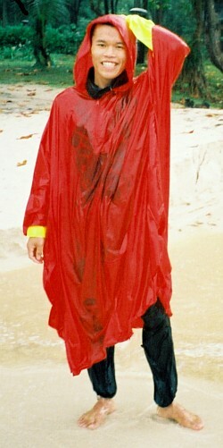 wet rain poncho